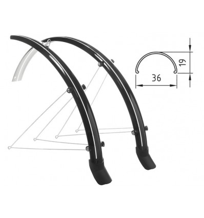 GUARDABARROS 28\\" 36MM NEGRO fabricado por BTA